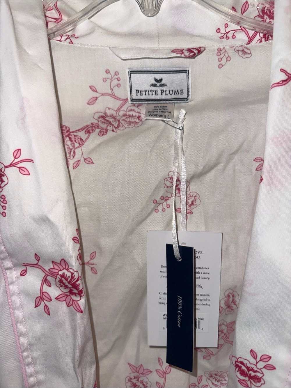 Petite Plume English Rose Floral Cotton Robe 100% Cotton Nwt — image 4 of 8